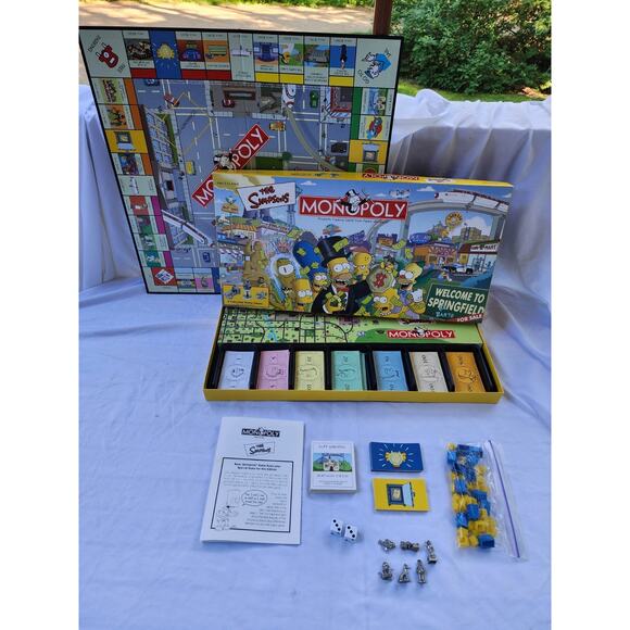 Monopoly The Simpsons Family Board Game - 100% Complete Pewter Tokens - Picture 1 of 3
